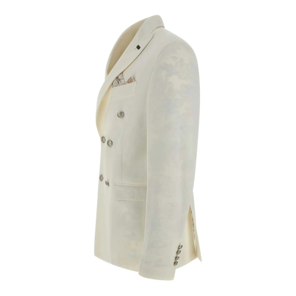 BOB Witte Oscar Blazer Stretch Katoen White Heren