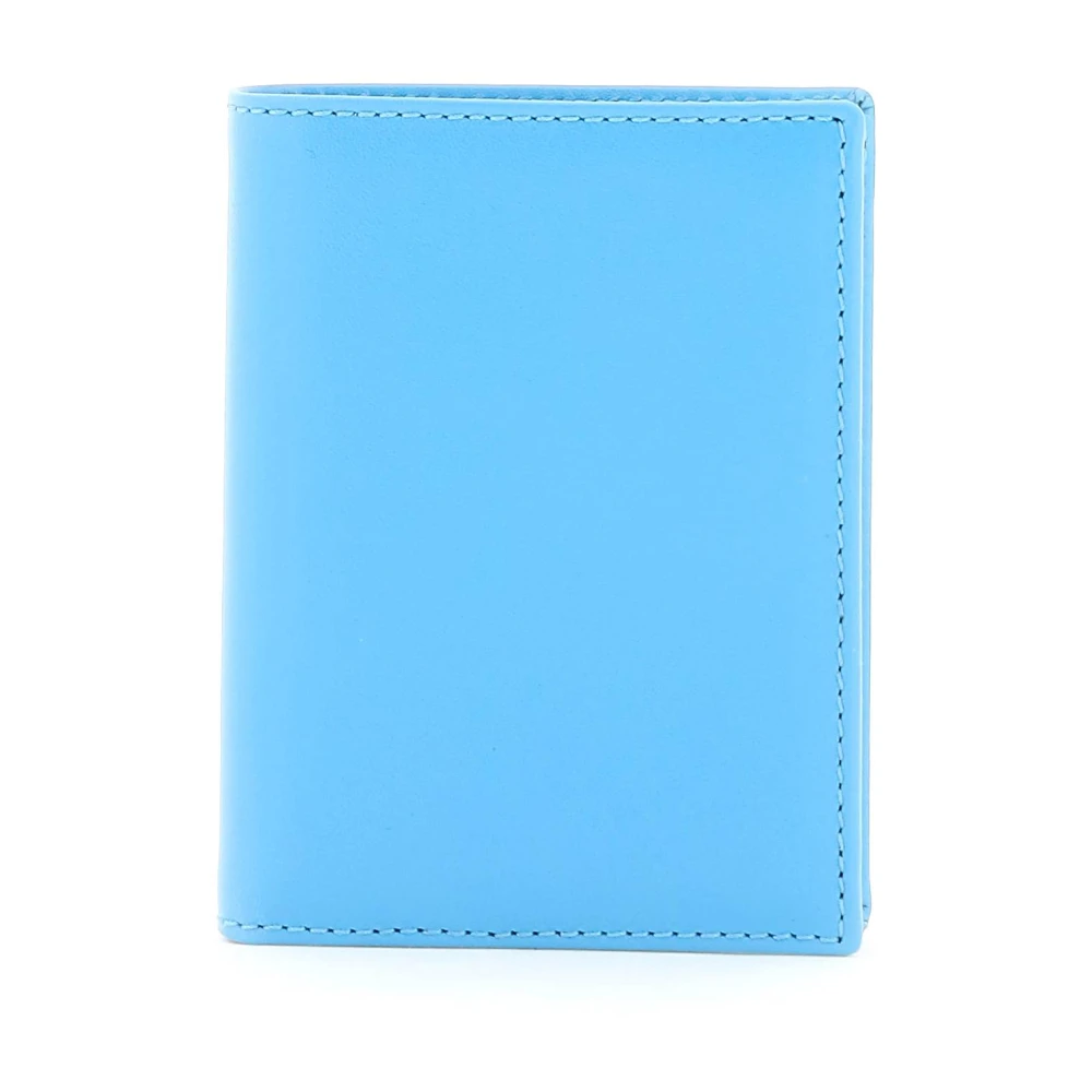 Comme des Garçons Kleine leren bi-fold portemonnee Blue Heren