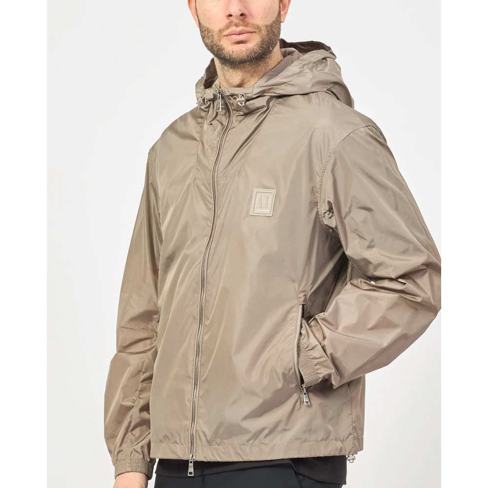 Armani Exchange Bruine Lente Hooded Jas Brown Heren