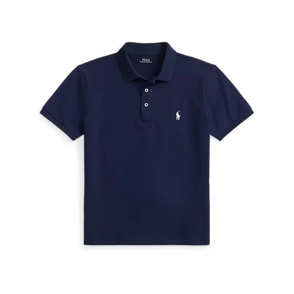 Polo Ralph Lauren Blå Kortärmad Stretch Mesh Piké