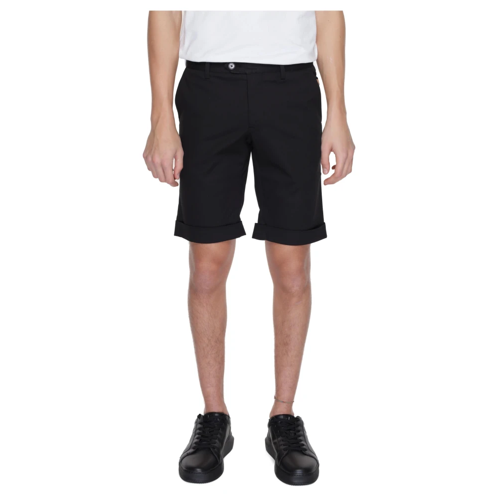 Alviero Martini 1a Classe Zwarte Katoenen Rits Shorts voor Mannen Black Heren