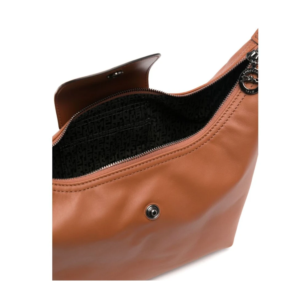 Longchamp Cognac Bruin Lederen Overslagtas Brown Dames