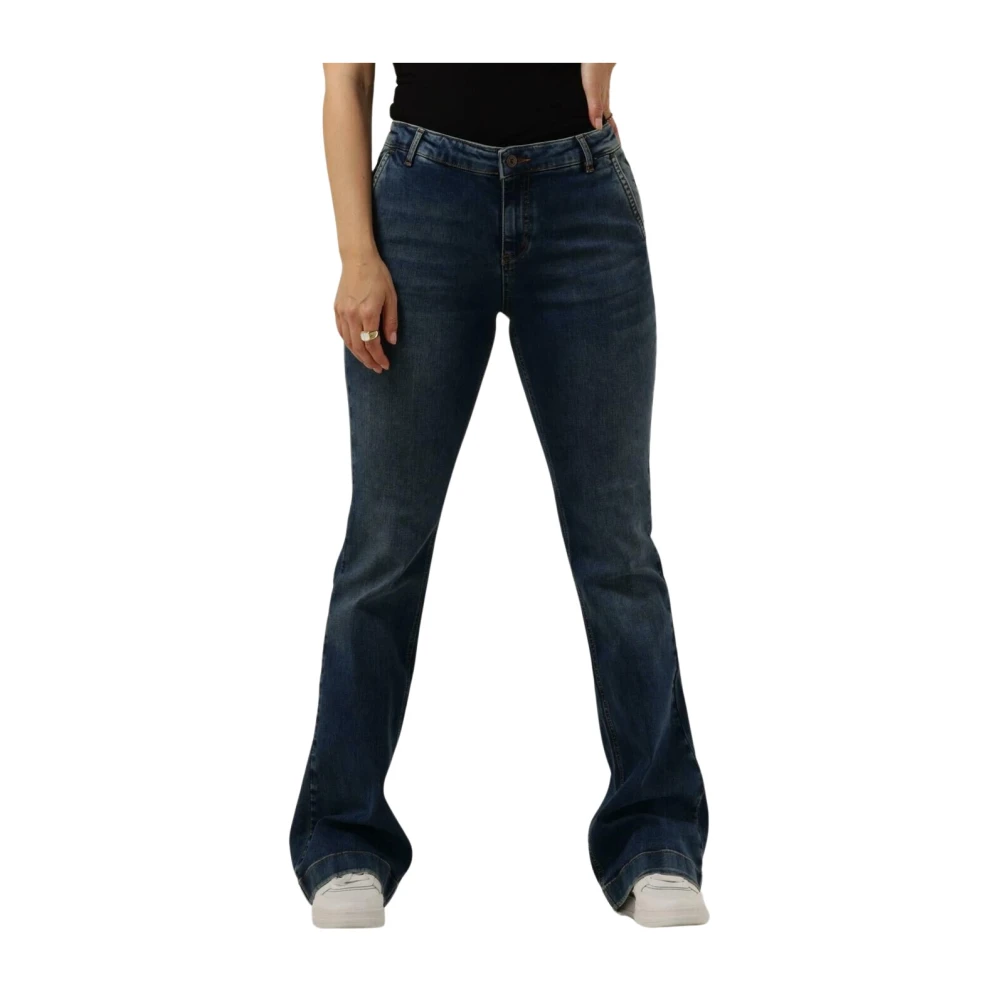 By-Bar Flared Blauwe Broek Leila Blue Dames