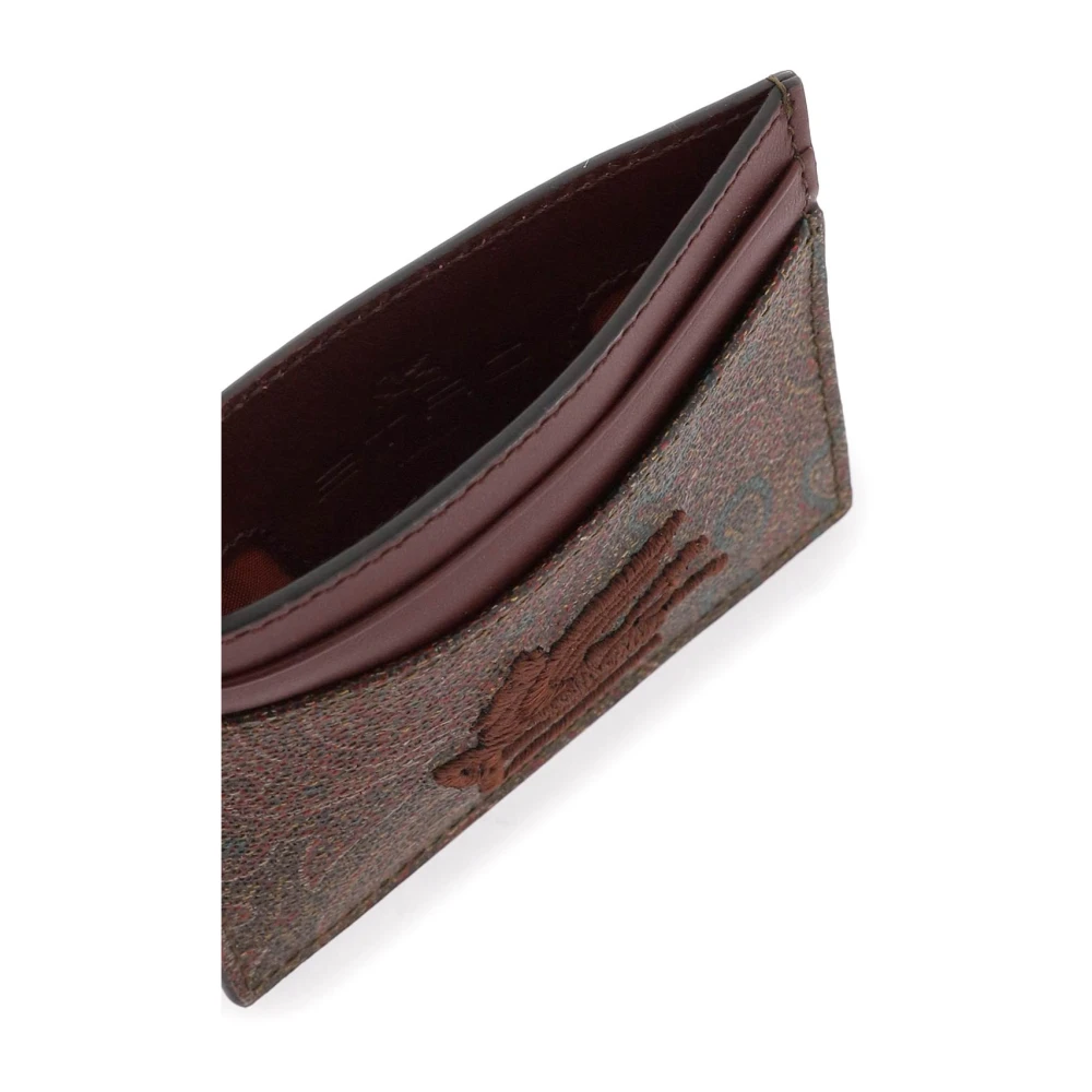 ETRO Paisley Jacquard Creditcardhouder met Geborduurd Pegasus Logo Multicolor Dames