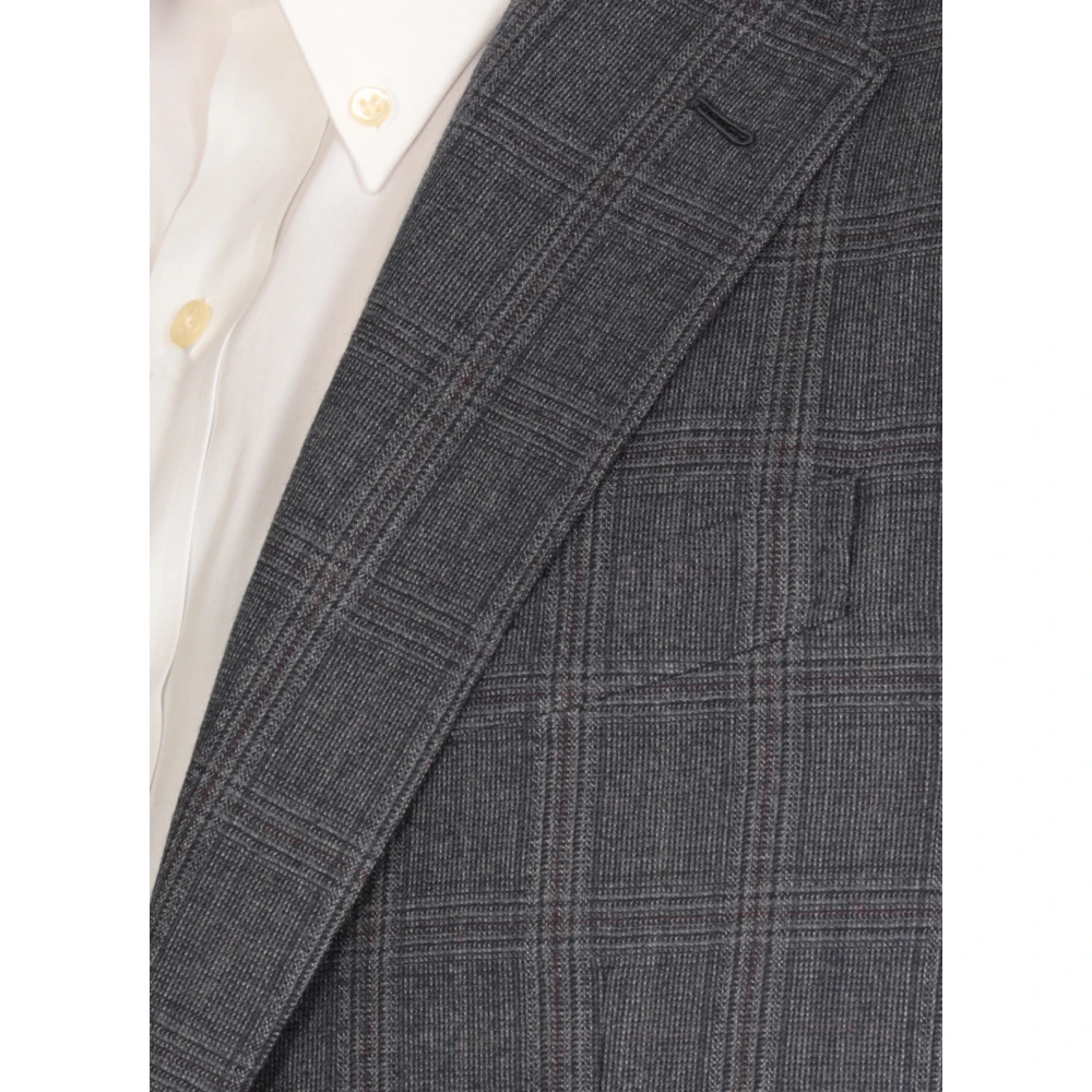 Caruso Blauw Wollen Pak Jas en Broek Blue Heren