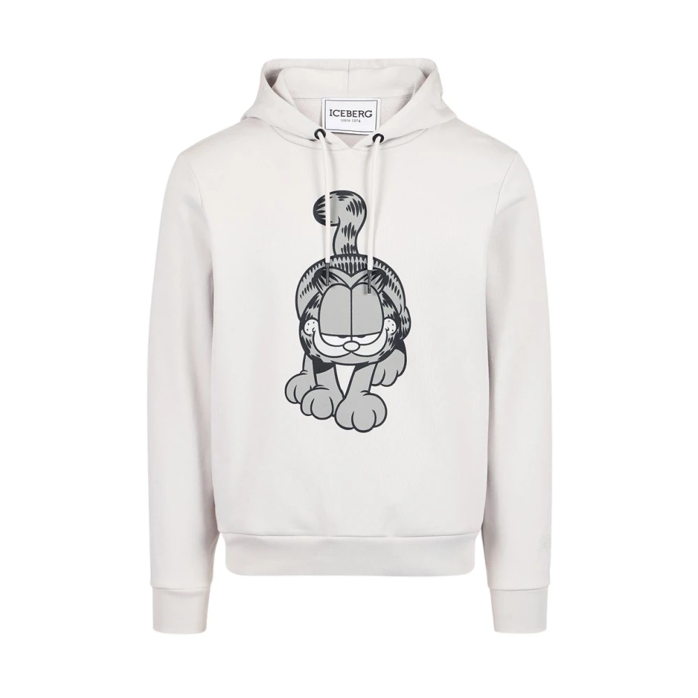 Iceberg Hoodie med tecknad tryck Gray, Herr