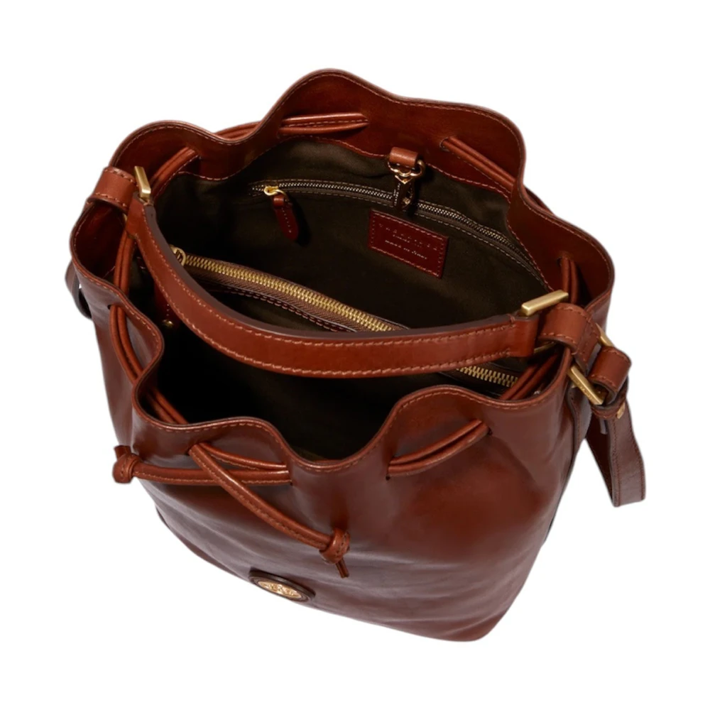 The Bridge Bruin leren emmer tas Brown Dames
