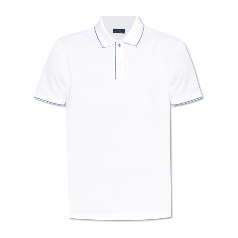 Paul & Shark White Polo Shirts, Male, 2XL, Polo In Double Piqué Cotton