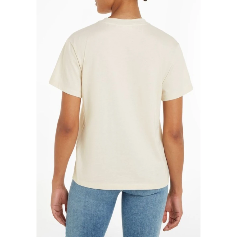 Calvin Klein Cirkel Print Regular T-Shirt Beige Dames