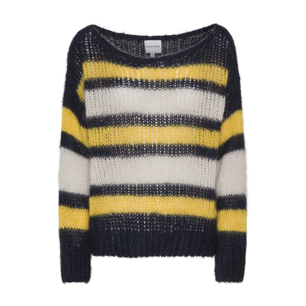 American Dreams Gestreepte Gebreide Trui Oversized Gezellige Look Multicolor Dames