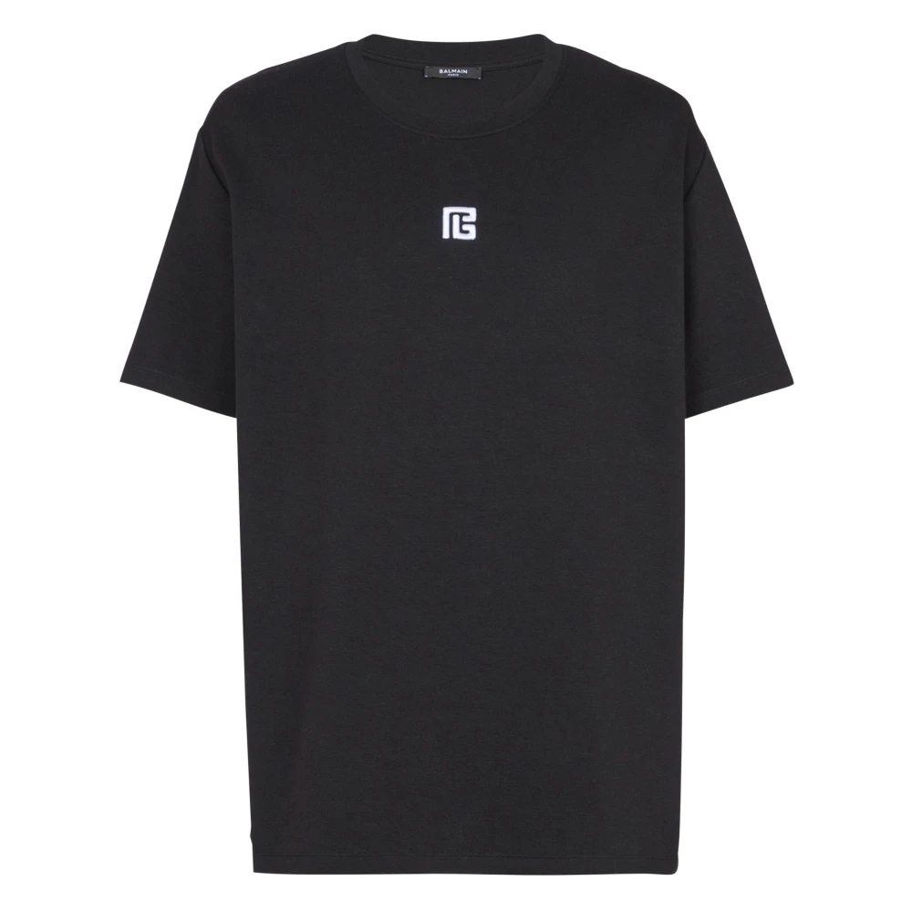 Balmain Monochrome T-shirt Black Heren