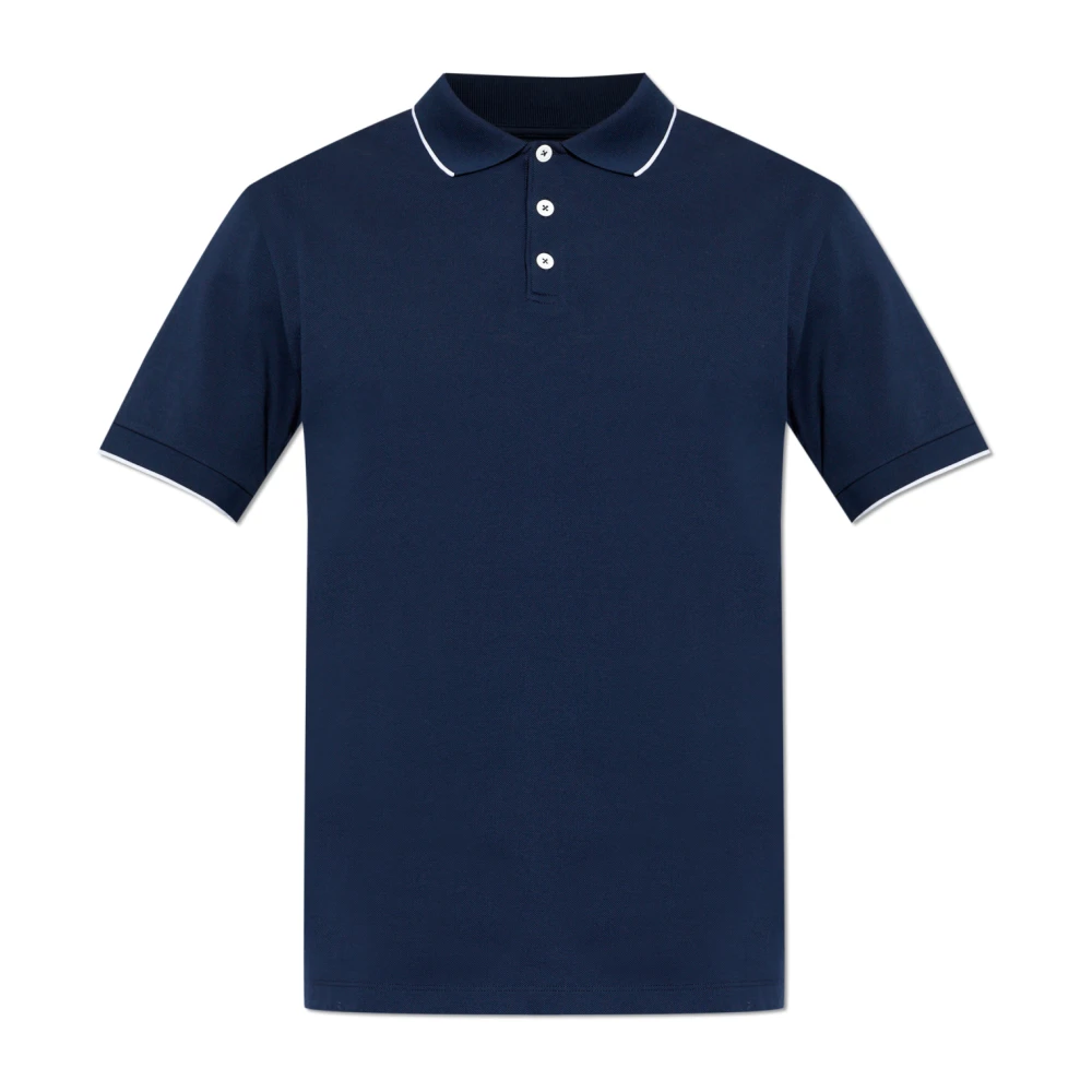 Giorgio Armani Blå Piqué Pikétröja