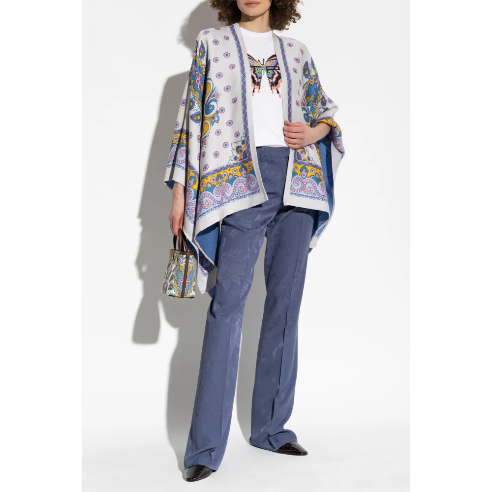 ETRO Wollen Poncho Multicolor Dames