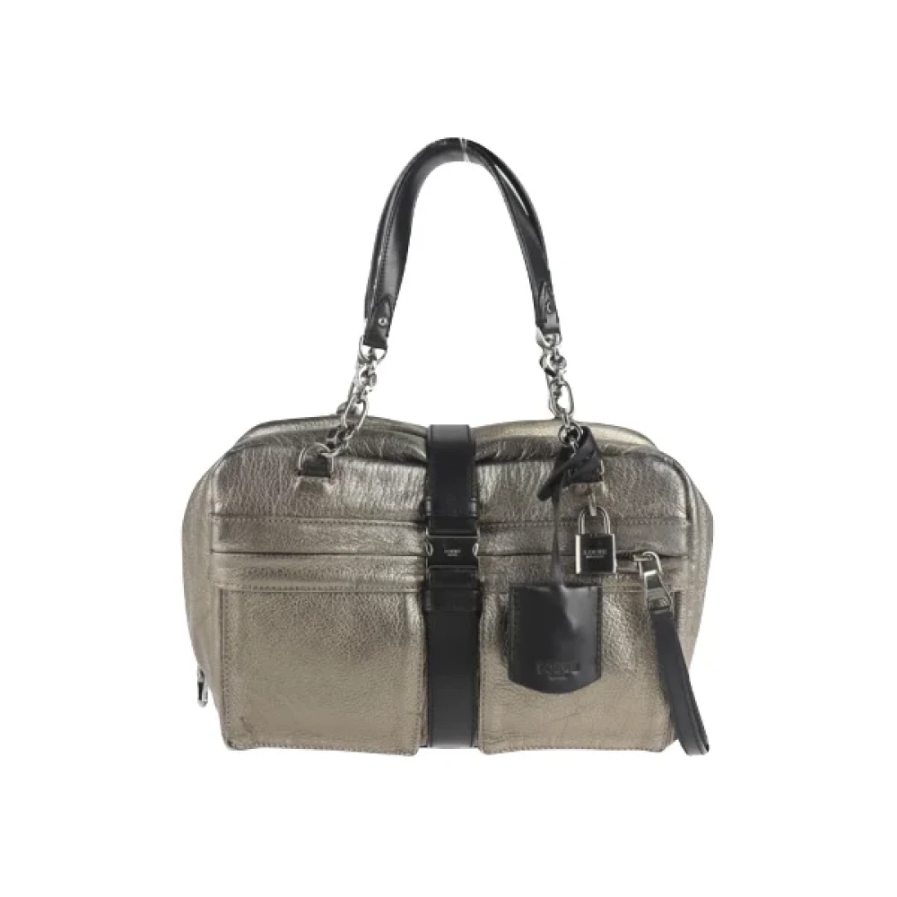 Loewe Pre-owned Leather handbags Gray Dames