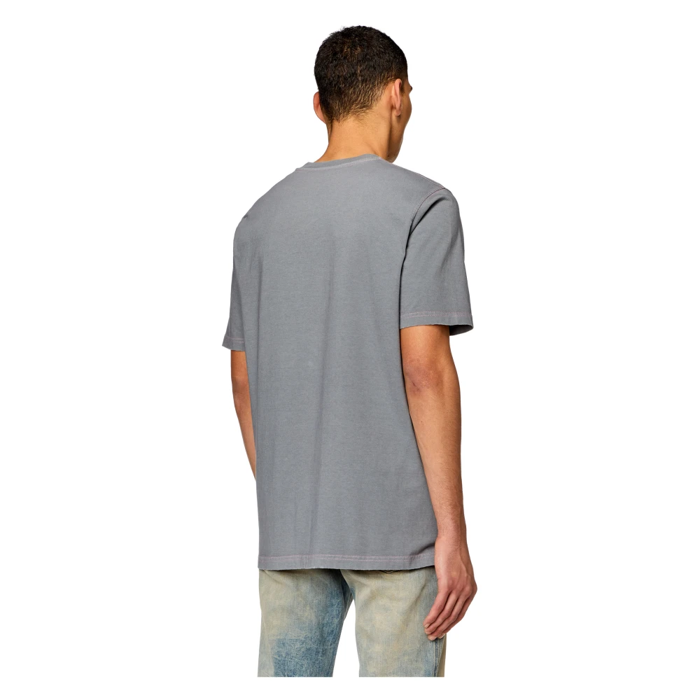 Diesel T-shirt with smudged print Gray Heren