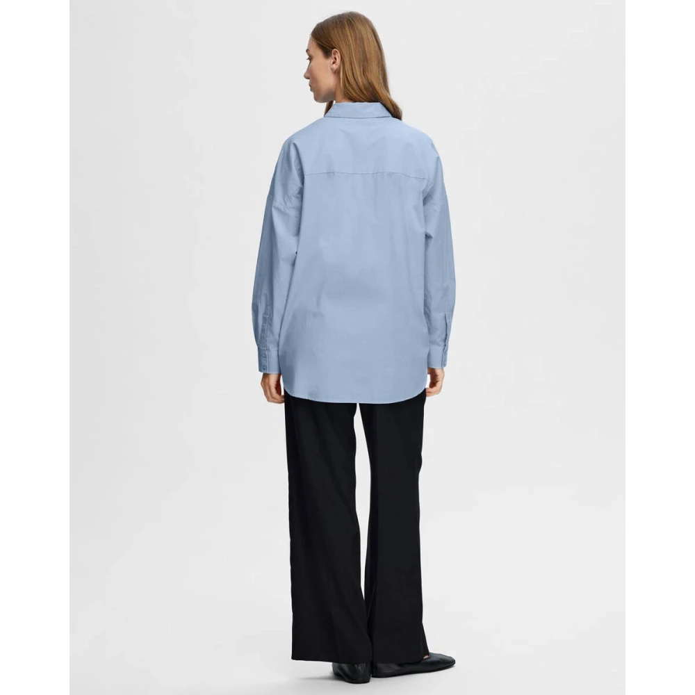 Selected Femme Blouse met Lange Mouwen Blue Dames