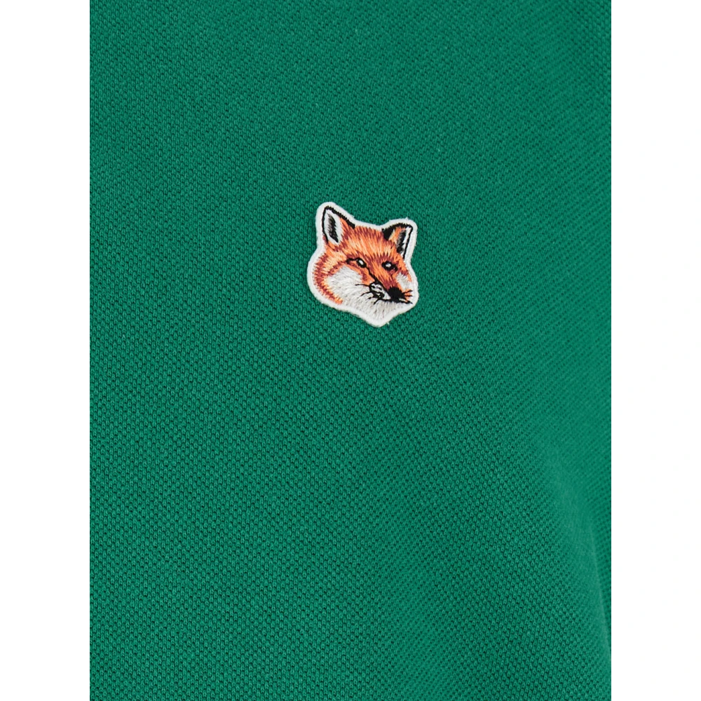 Maison Kitsuné Fox Head Patch Polo Groen Green Heren