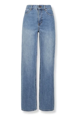 Rhinestone Denim Straight Leg Jeans