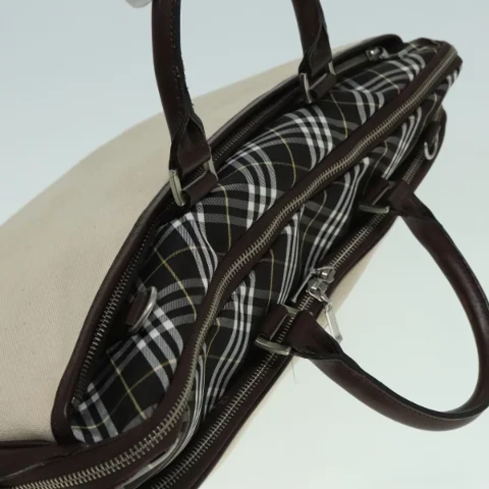 Burberry Vintage Pre-owned Canvas handbags Beige Dames