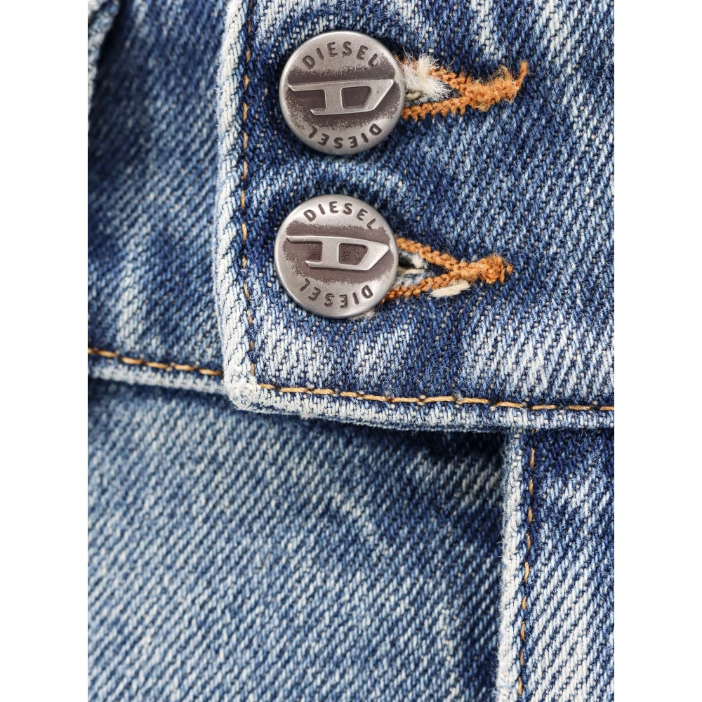 Diesel Blauwe Jeans Lage Taille Rechte Pijp Blue Dames