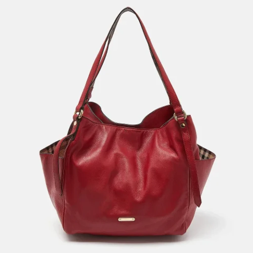 Burberry Vintage Pre-owned Leather totes Red Dames