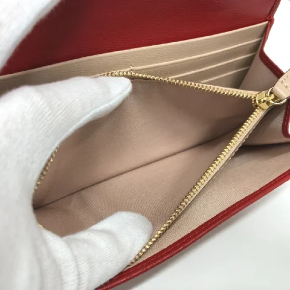 Salvatore Ferragamo Pre-owned Leather wallets Red Dames