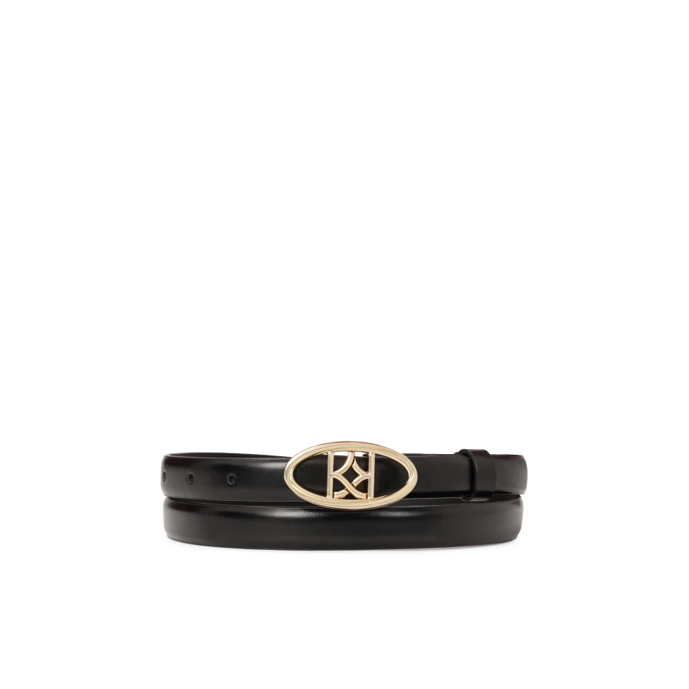 Kazar Elegant zwart riem met ovaal gesp Black Dames