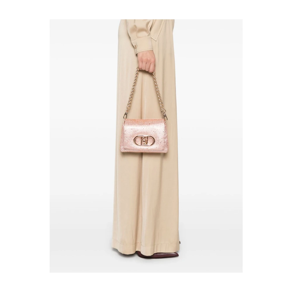 Liu Jo Blush Pink Foldover Chain-Link Tas Pink Dames