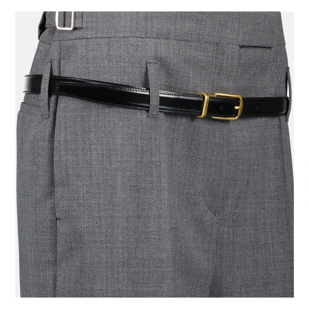 Prada Grijze Wolle Stadsbroek Lente-Zomer 2025 Gray Dames