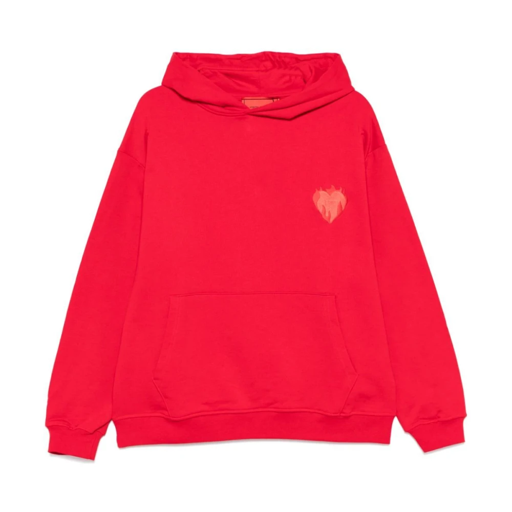 Vision OF Super Hoodie met geborduurd hart en klassieke stijl Red Heren