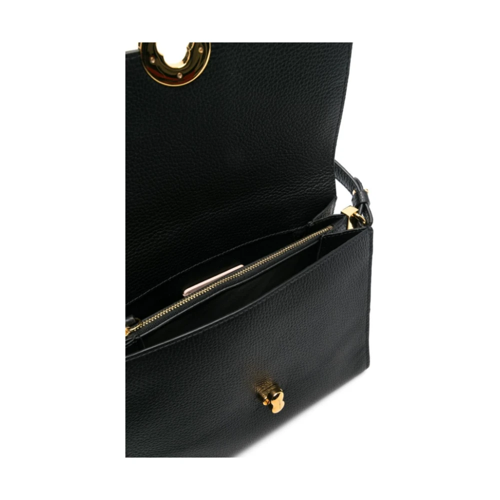 Coccinelle Zwarte Leren Schoudertas Black Dames