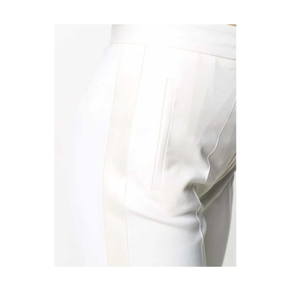 The Attico Witte Wolmix Gestreepte Broek White Dames