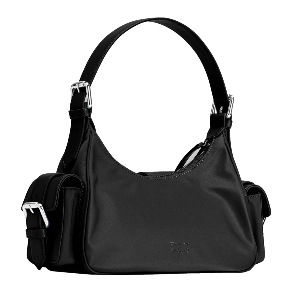 pinko Cargo tas gerecycled nylon zwart Black Dames