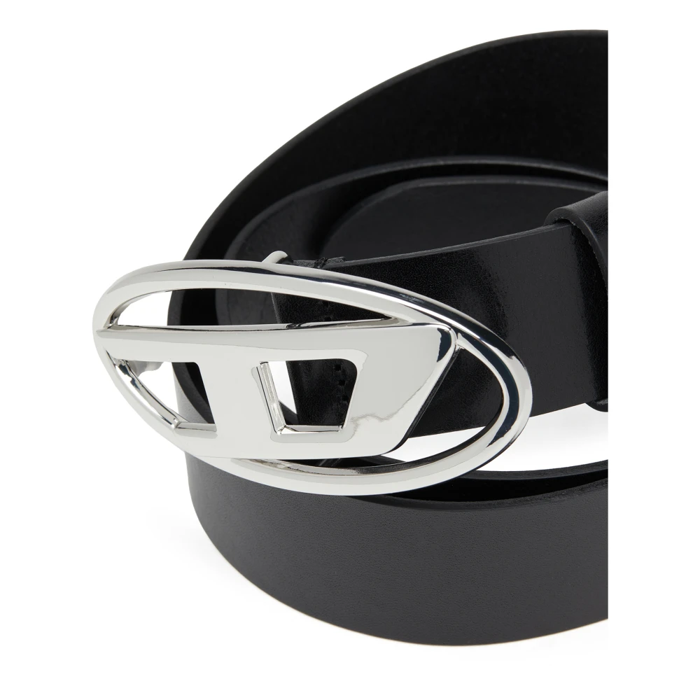Diesel Riem met D-logo gesp Black Dames