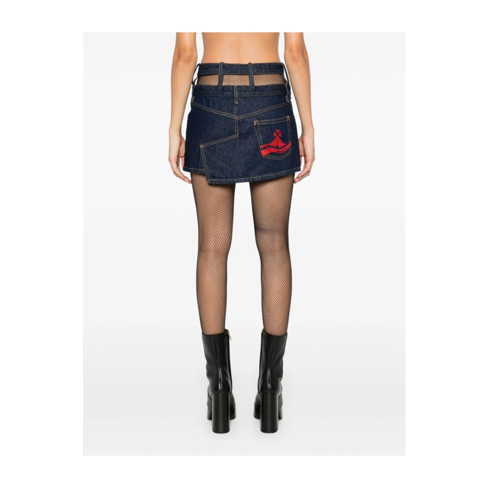 Vivienne Westwood Blauwe Denim Rok met Contraststiksels Blue Dames