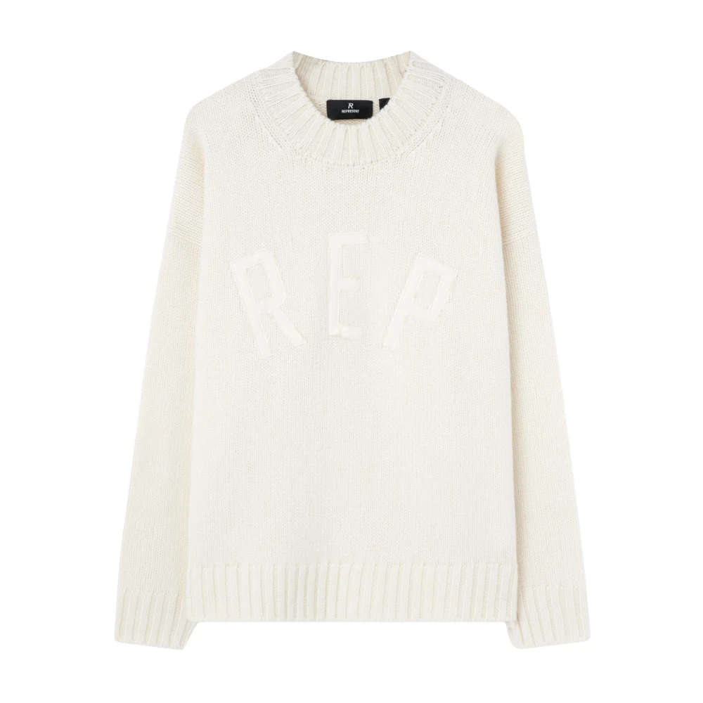 Represent Beige Geborduurde Trui Beige Heren
