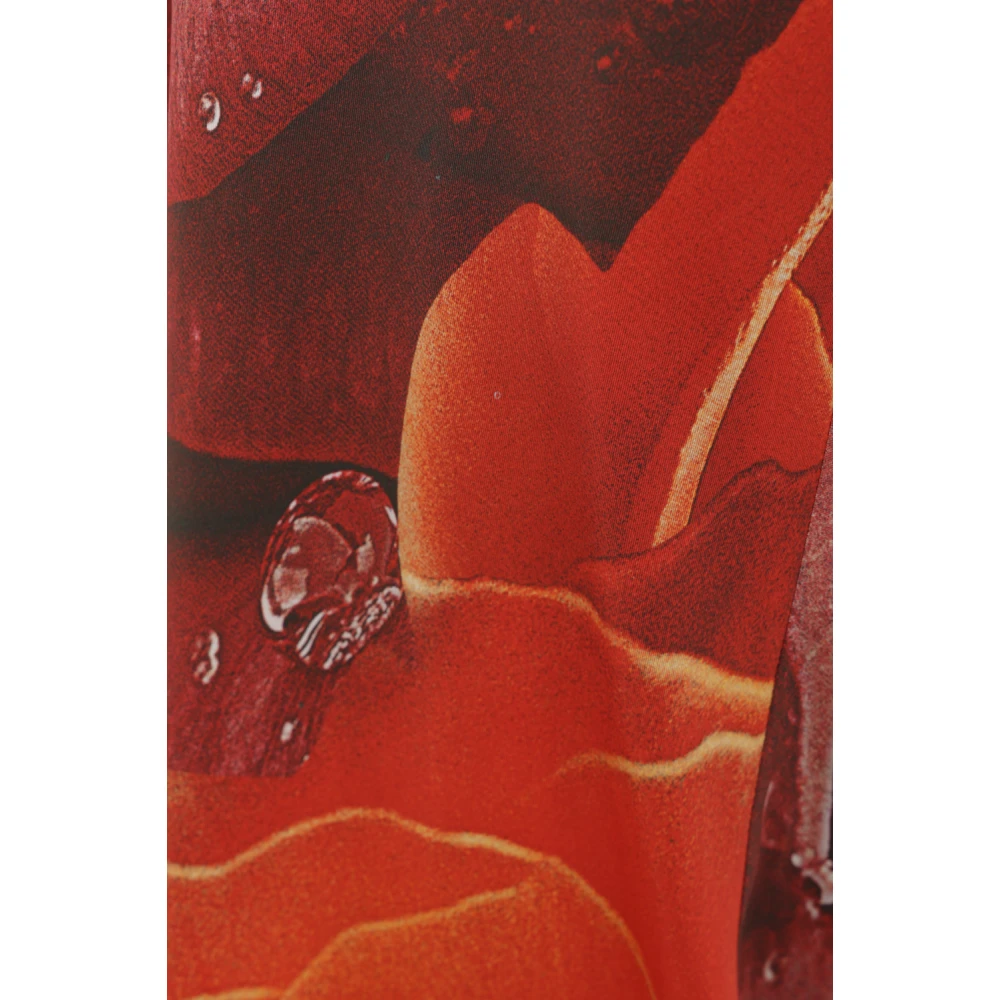Roberto Cavalli Garden Rose Halter Avondjurk Red Dames