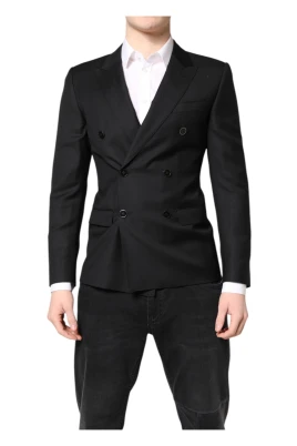 Svart MARTINI Dubbelknäppt Kappa Blazer