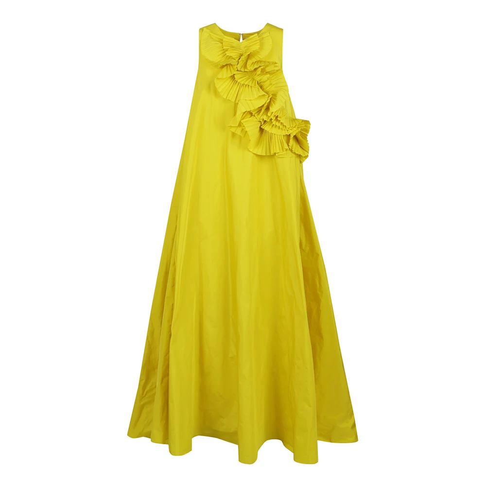 P.a.r.o.s.h. Soepele Mouwloze Geel Oranje Jurk Yellow Dames