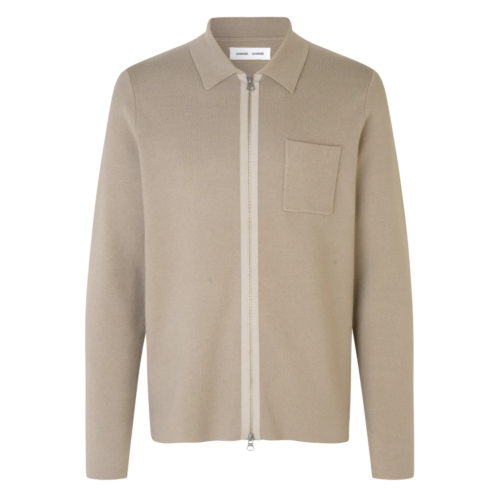 Samsøe Cashmere Ritsvest Beige Heren