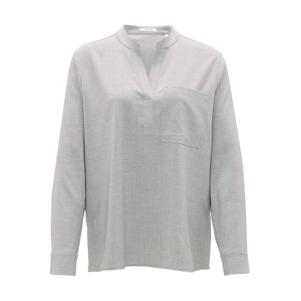 Opus Fanell Blouse Lange Mouw Gray Dames