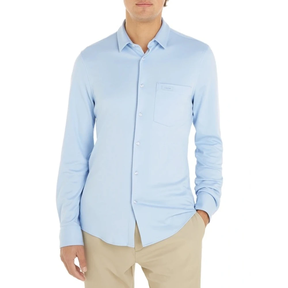 Calvin Klein Overhemd- CK Smooth Cotton Pocket Blue Heren