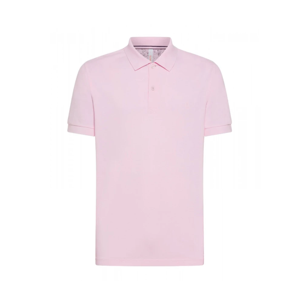 Sun68 Vintage Polo Shirt Pink Heren