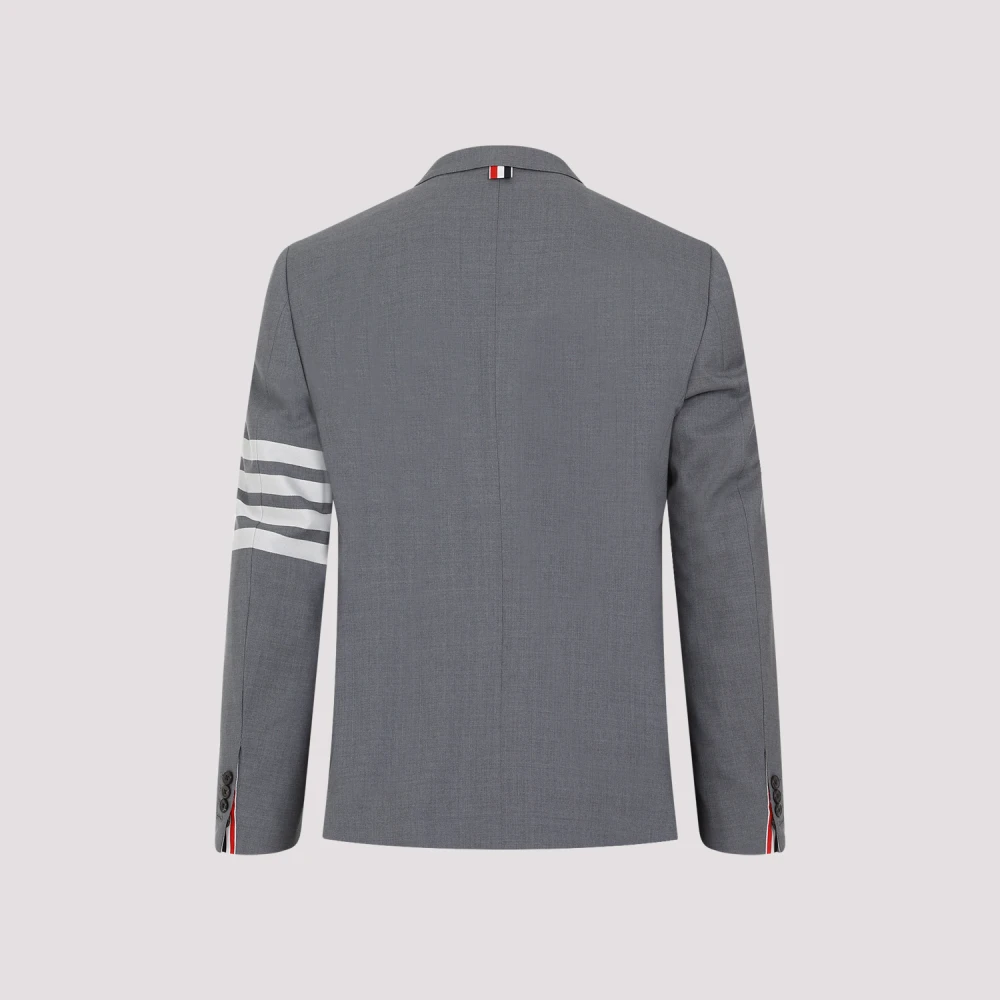 Thom Browne Grijze Wollen Blazer Jas Gray Heren
