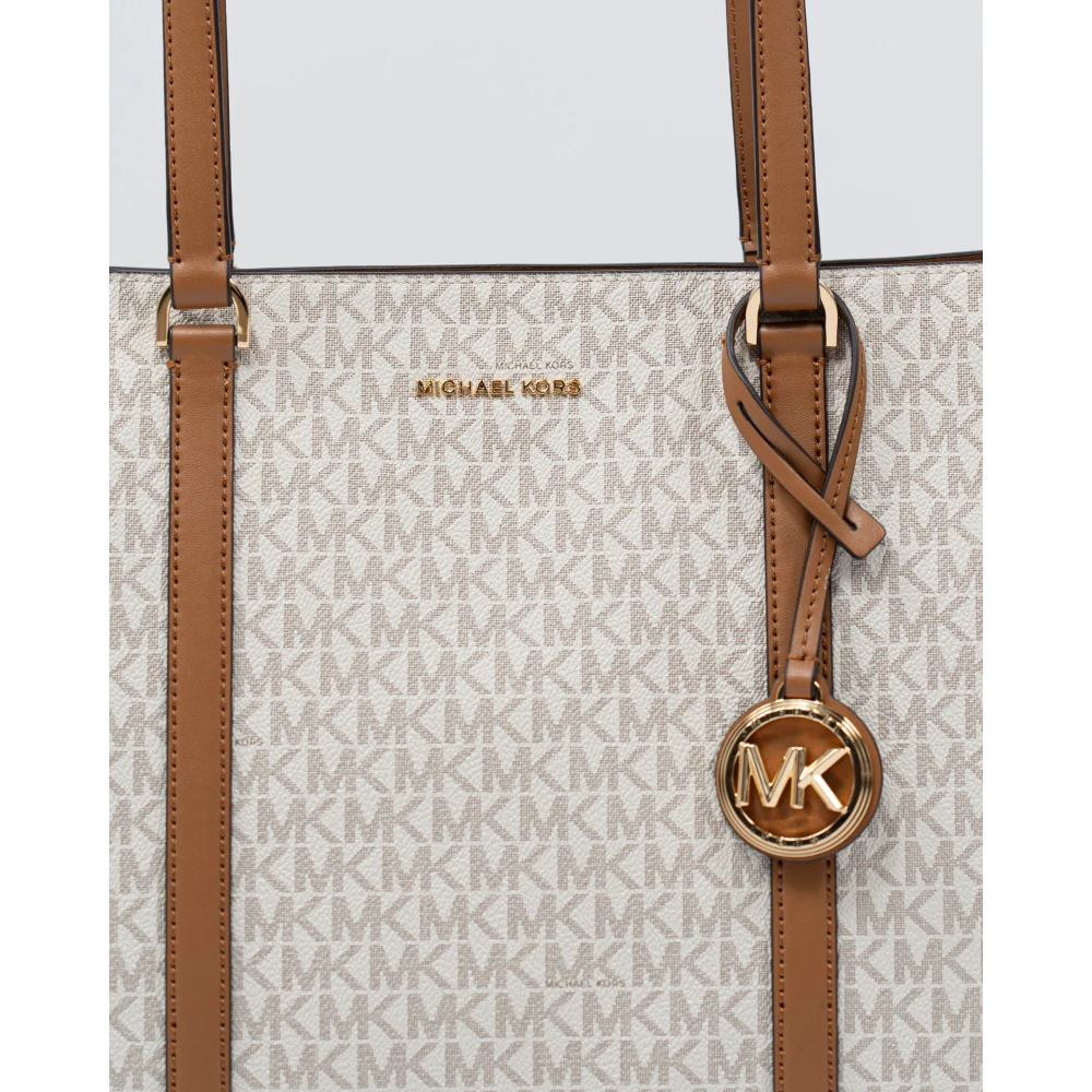 Michael Kors Stijlvolle Grote Schoudertas Beige Dames