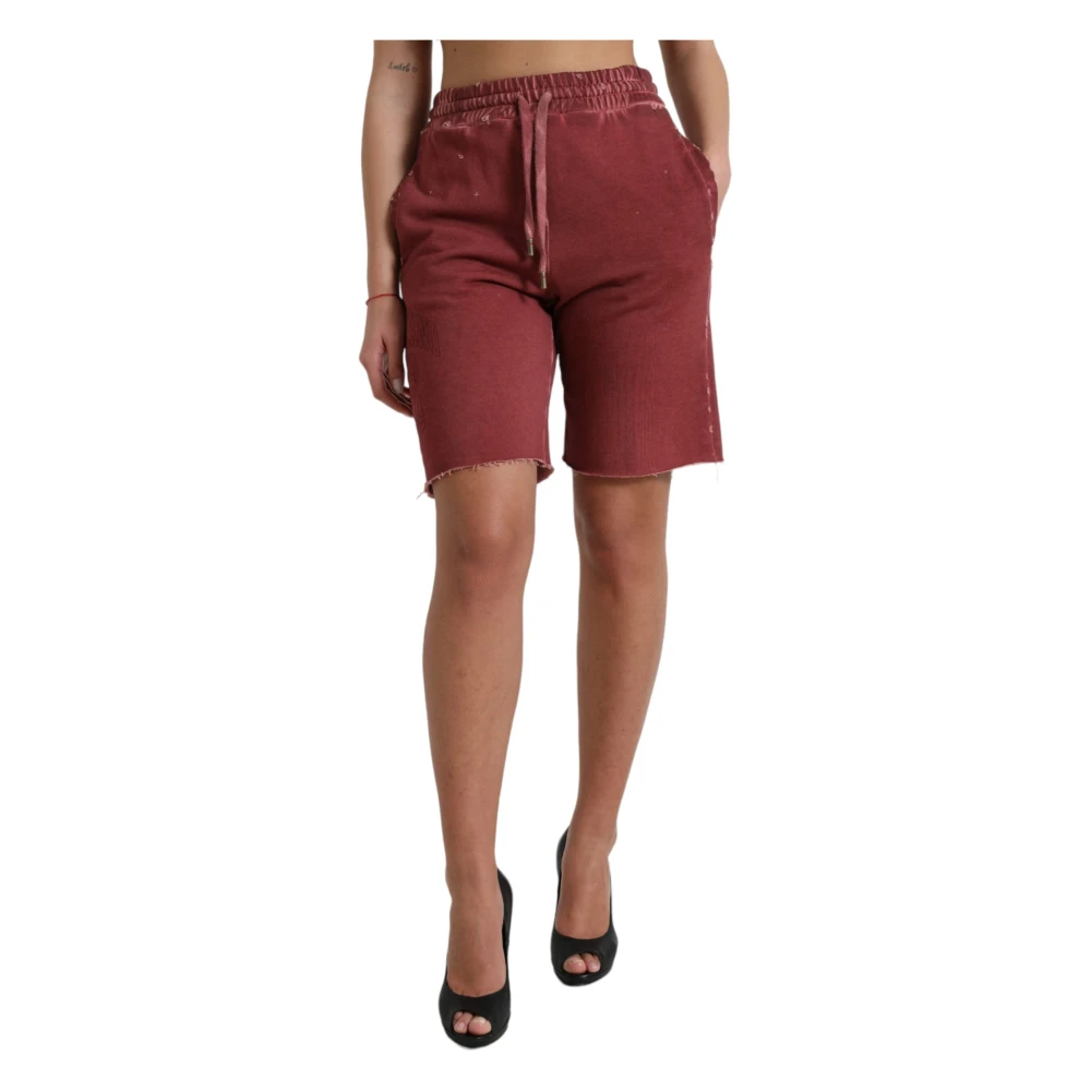 Dolce & Gabbana Luxe High-Waisted Designer Sweatshorts Brown Dames