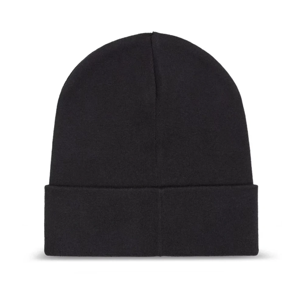 Tommy Jeans Geborduurde Katoenen Beanie Logo Black Heren