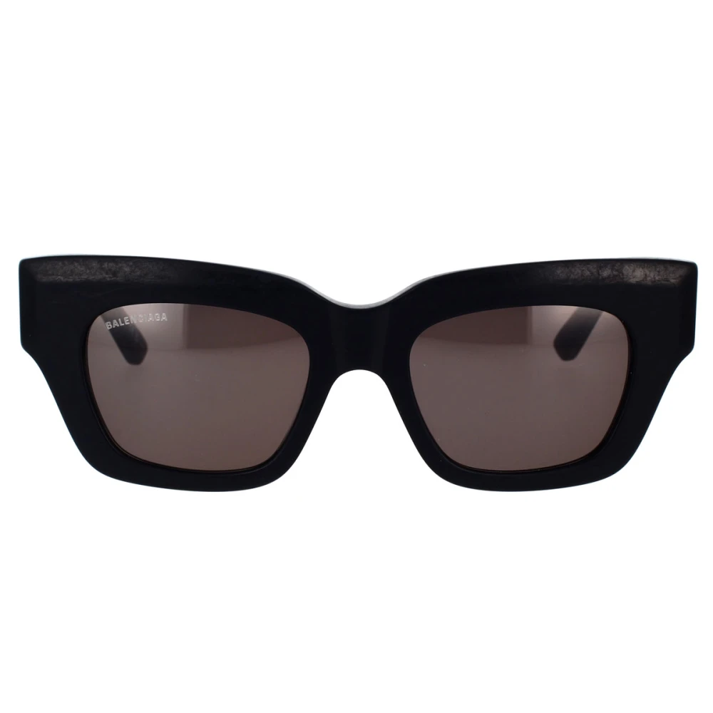 Balenciaga Fyrkantiga solglasögon med vintage-inspirerad signatur Black, Dam