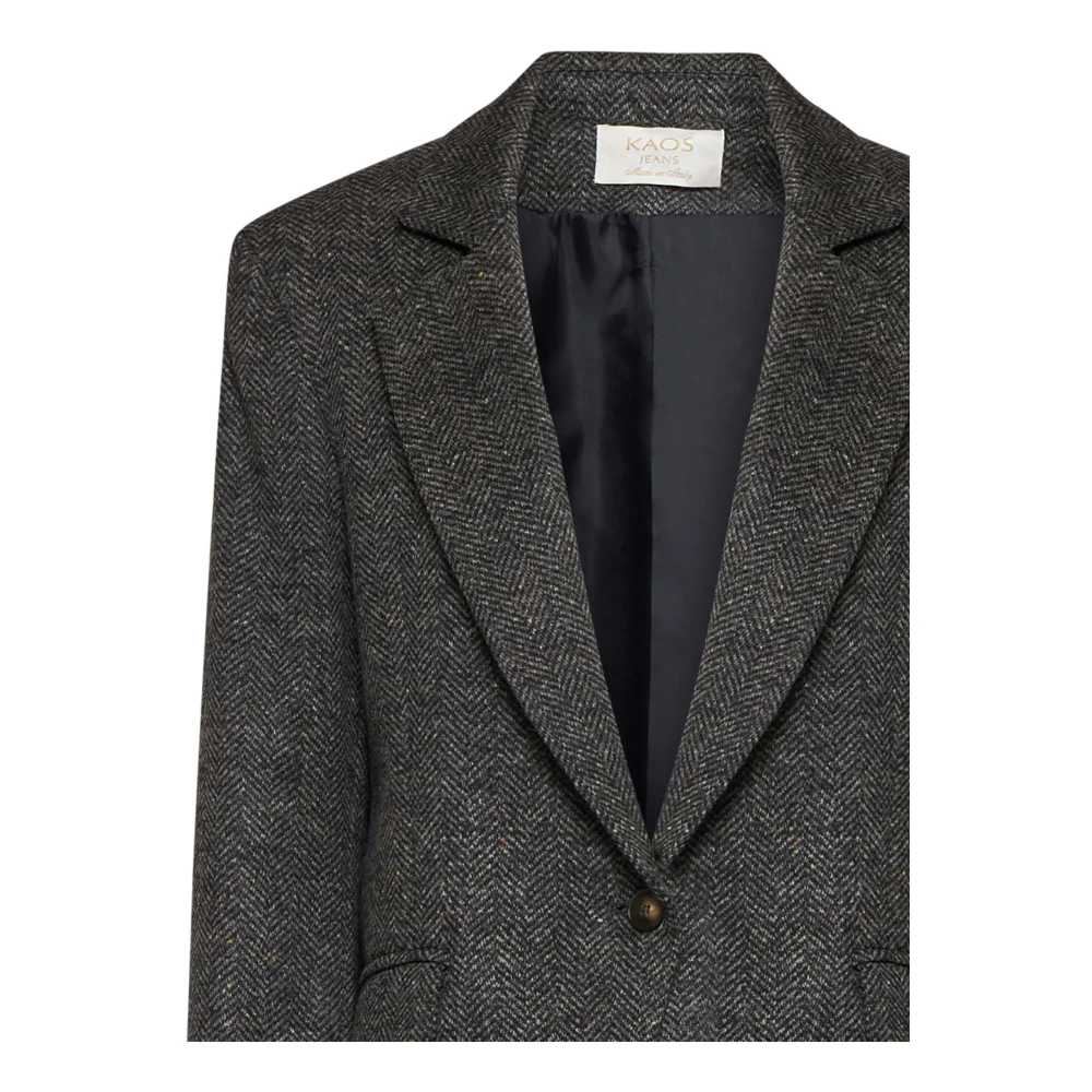 Kaos Technische Zwarte Jas met Capuchon Brown Dames