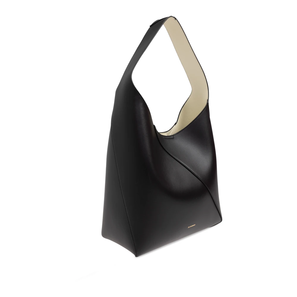 Jil Sander Schoudertas Vertigo Hobo Medium Black Dames
